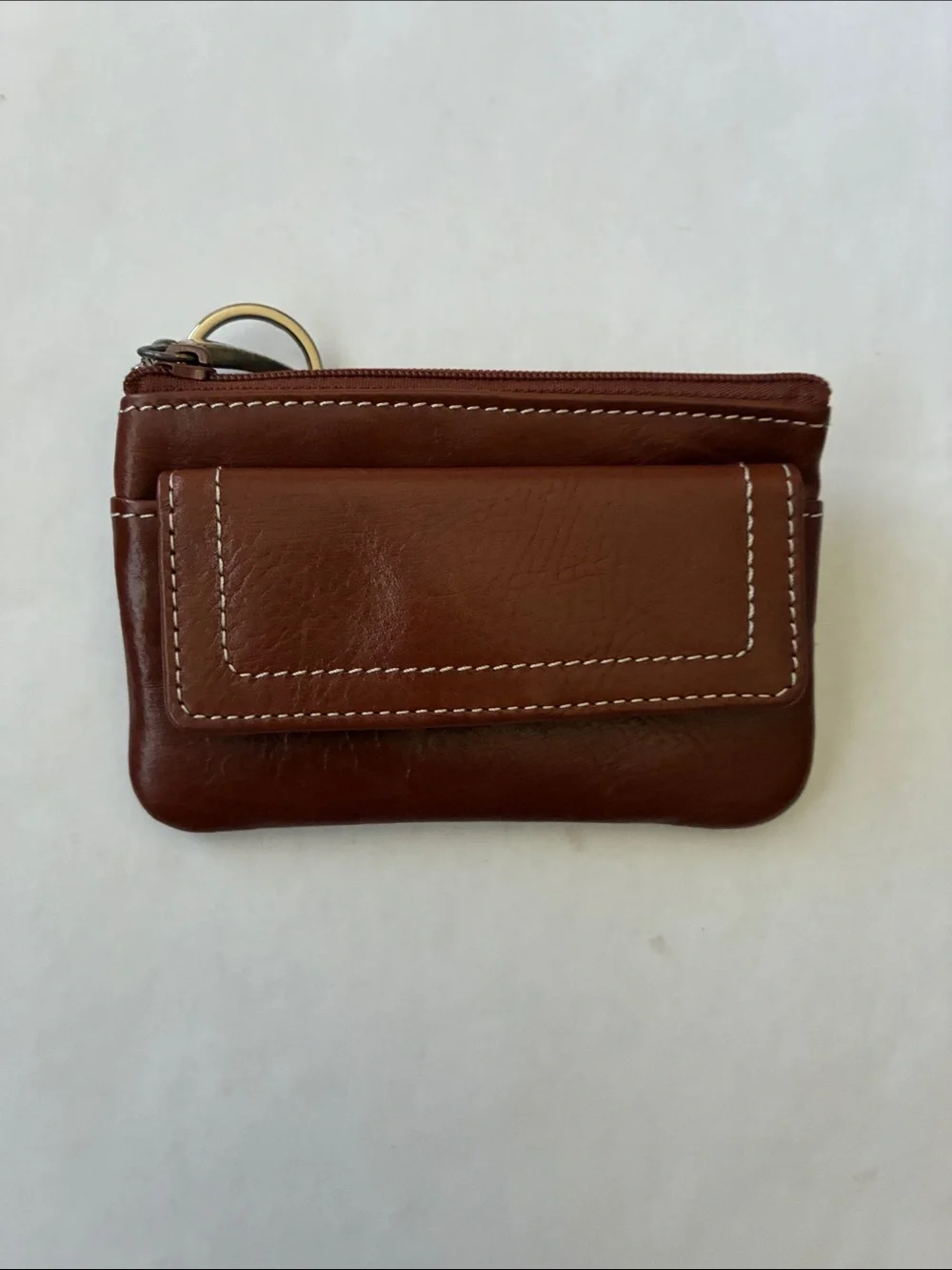 Fossil Brown Leather Wallet and Coin/Card Zip ID Pouch Set